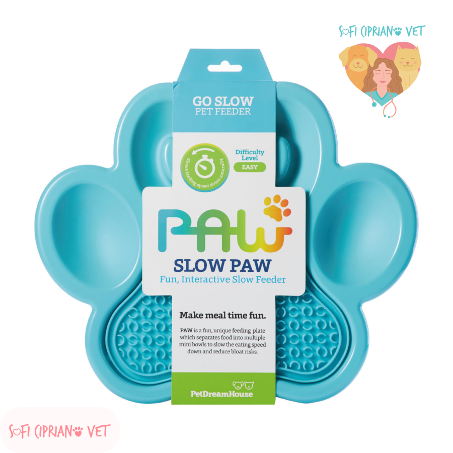 Paw 2 en 1 Slow Feeder + Lick Pad Celeste - Imagen 4