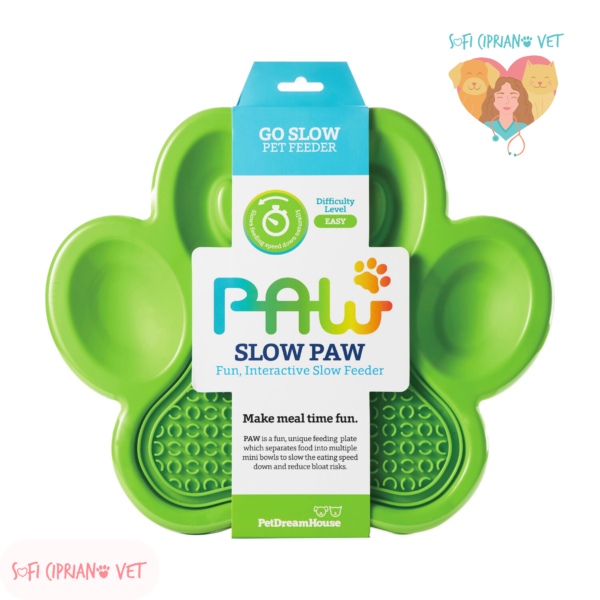 Paw 2 en 1 Slow Feeder + Lick Pad Verde
