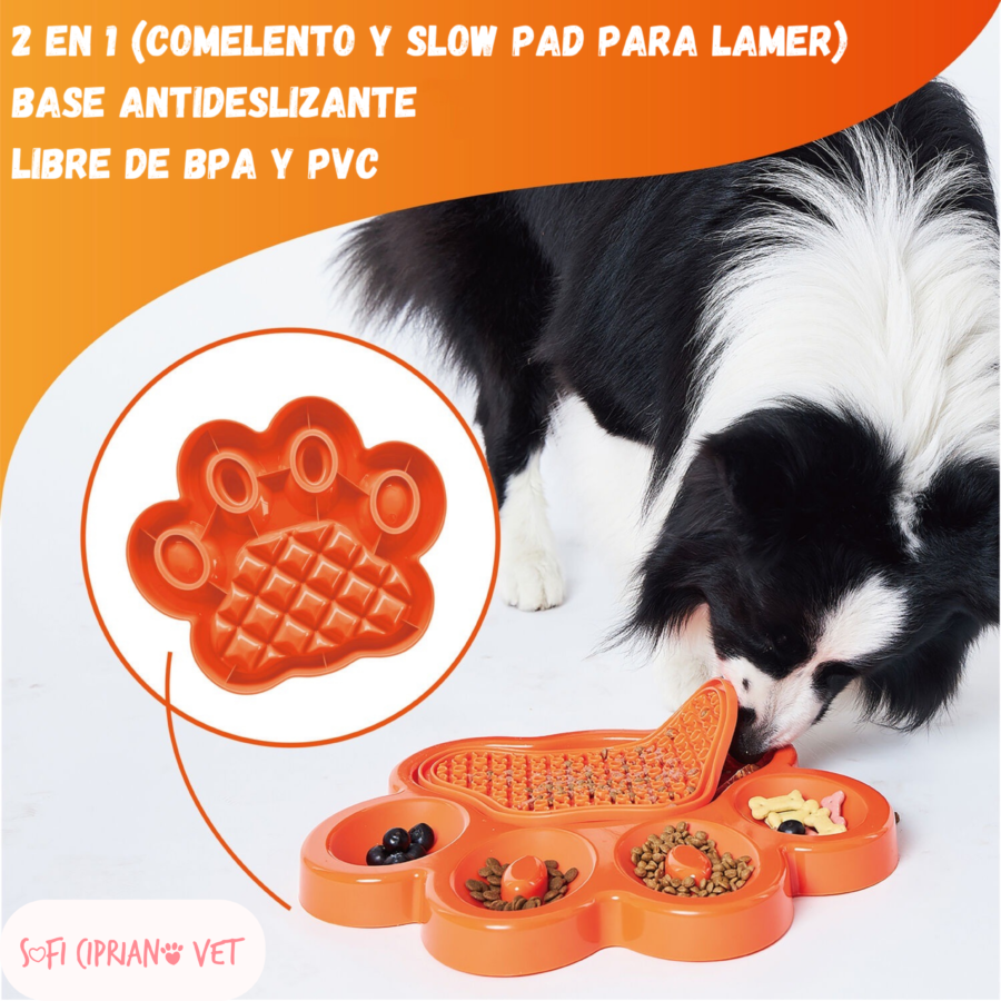 Paw 2 en 1 Slow Feeder + Lick Pad Verde - Imagen 2