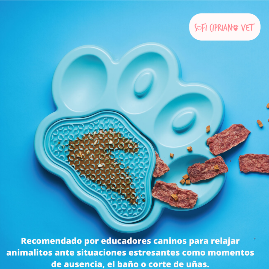 Paw 2 en 1 Slow Feeder + Lick Pad Celeste