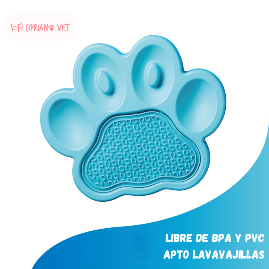Paw 2 en 1 Slow Feeder + Lick Pad Celeste - Imagen 5