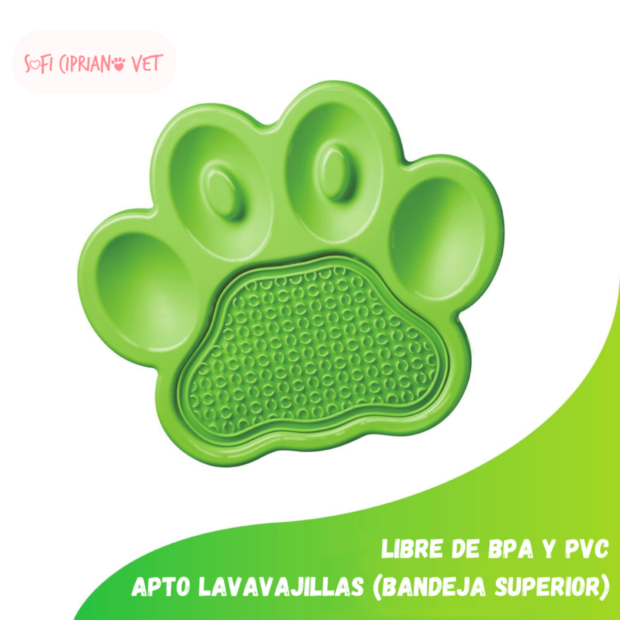 Paw 2 en 1 Slow Feeder + Lick Pad Verde - Imagen 5