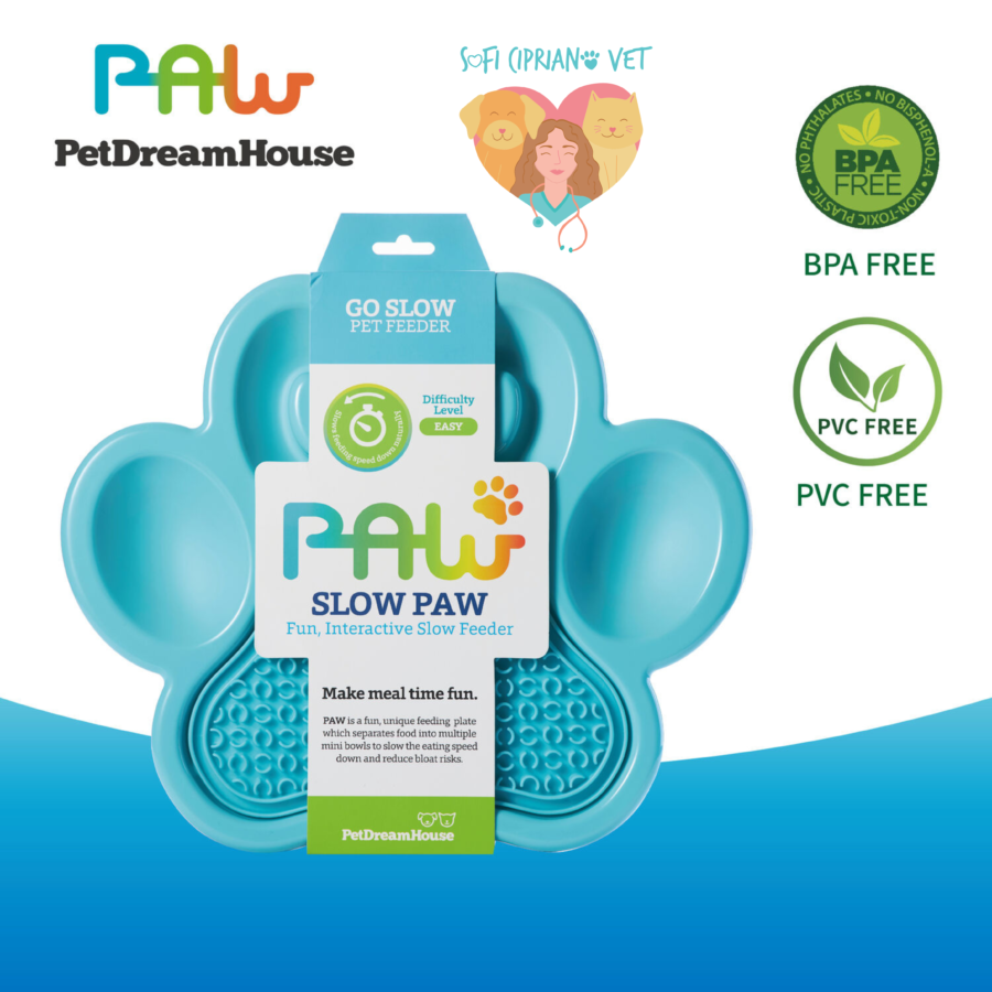 Paw 2 en 1 Slow Feeder + Lick Pad Celeste - Imagen 6